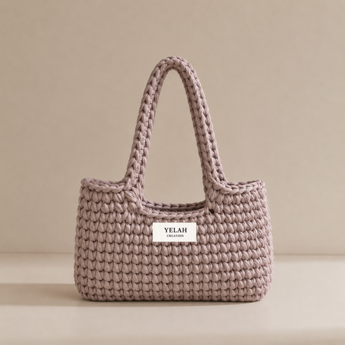 Sac Aélia Amande Glacée personnalisé - Sac crochet fait main Yelah Création
