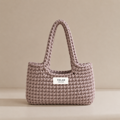 Sac Aélia Amande Glacée personnalisé - Sac crochet fait main Yelah Création