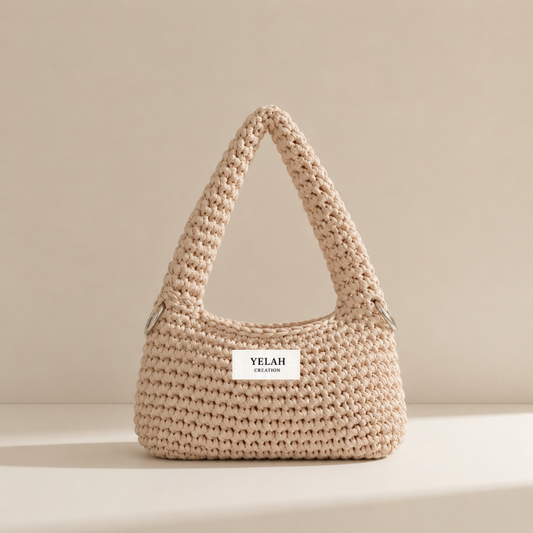 Sac Amalia Beige - Sac crochet fait main Yelah Création