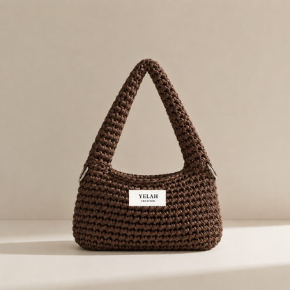 Sac Amalia Chocolat - Sac crochet fait main Yelah Création