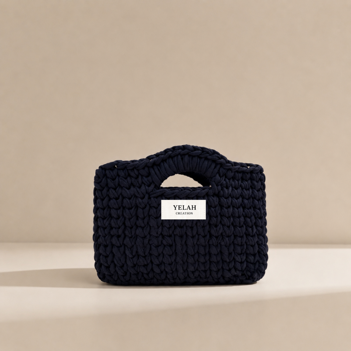 Sac Aura Essentielle Bleu Nuit - Sac crochet fait main Yelah Création