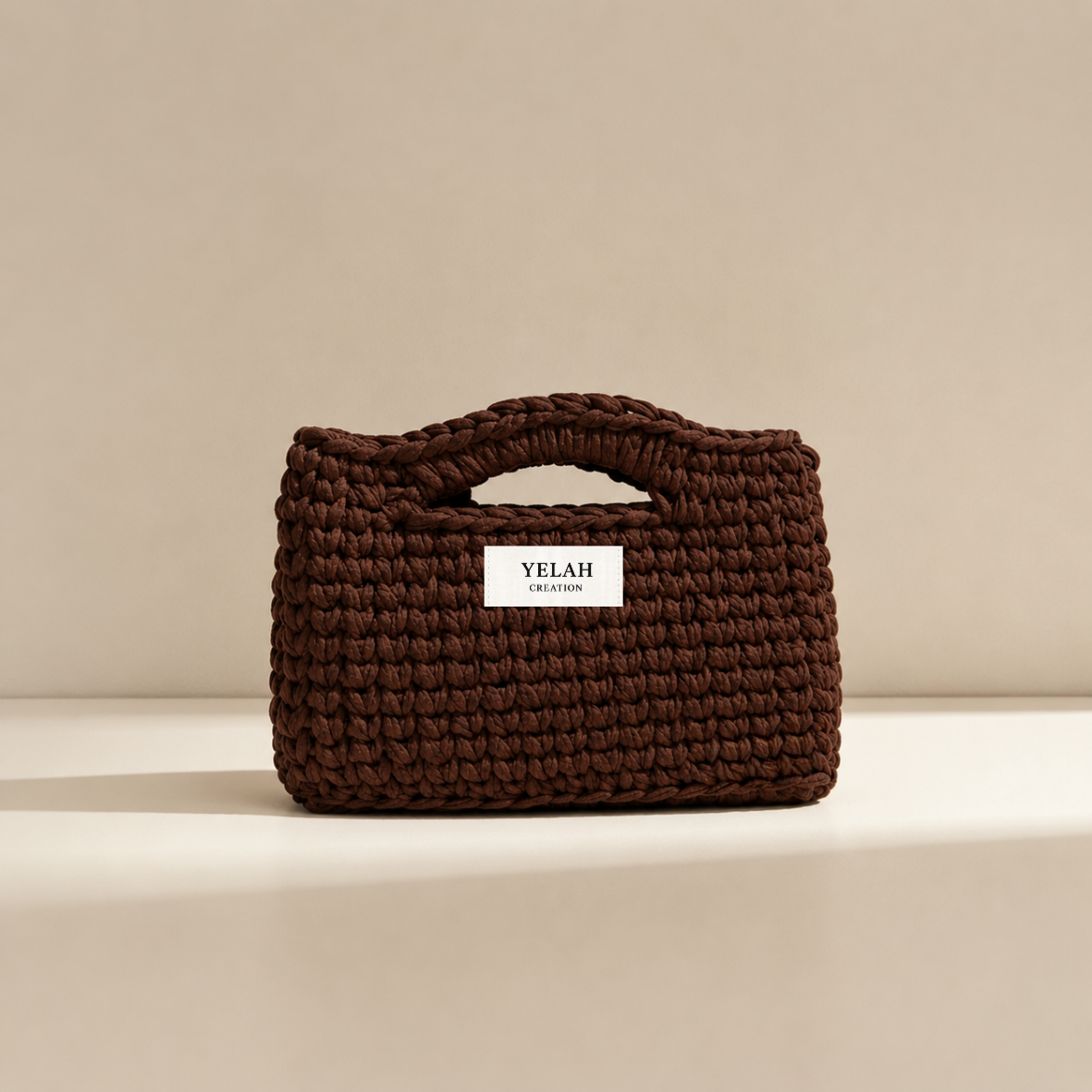 Sac Aura Essentielle Chocolat - Sac crochet fait main Yelah Création