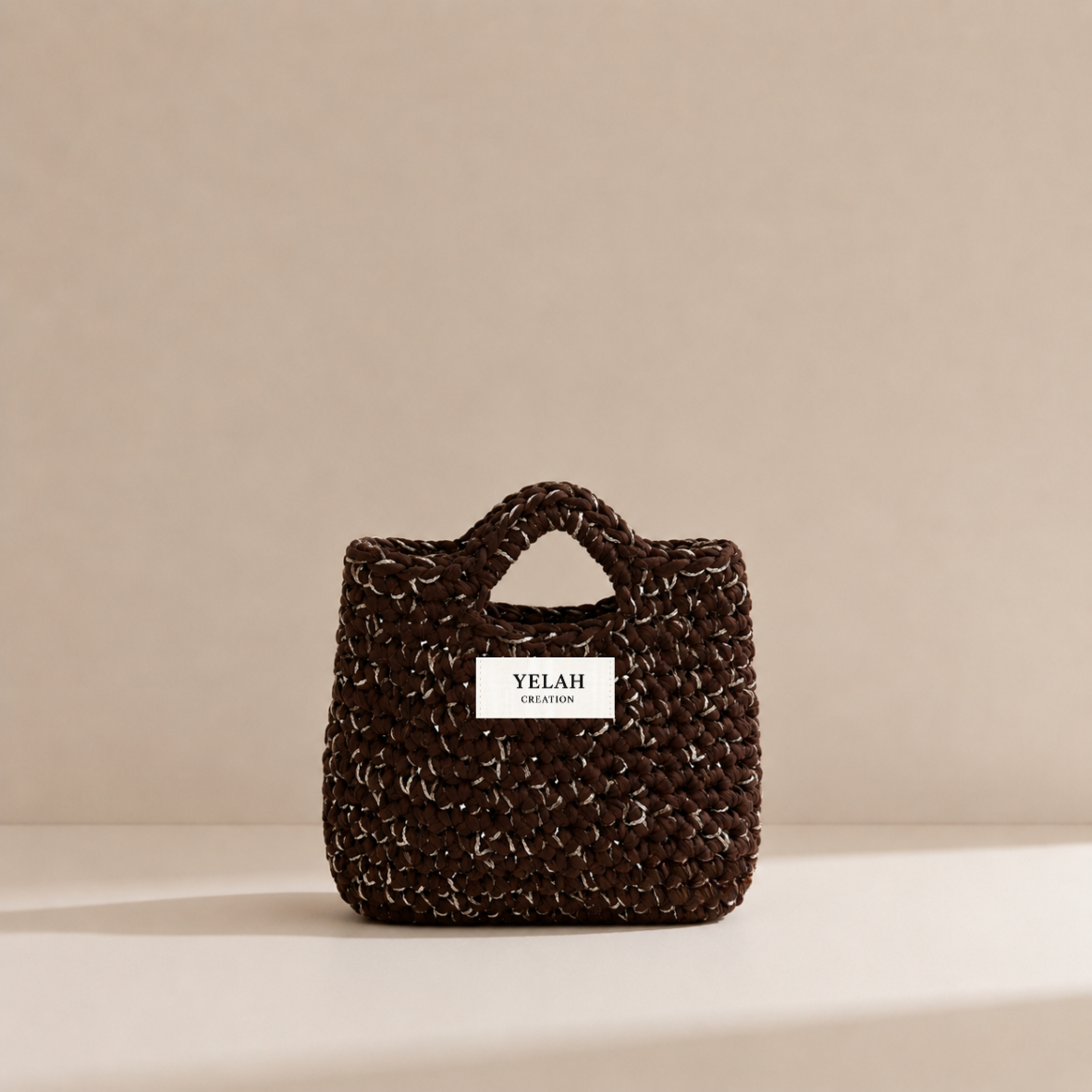Sac Aura Essentielle Chocolat Doré - Sac crochet fait main Yelah Création