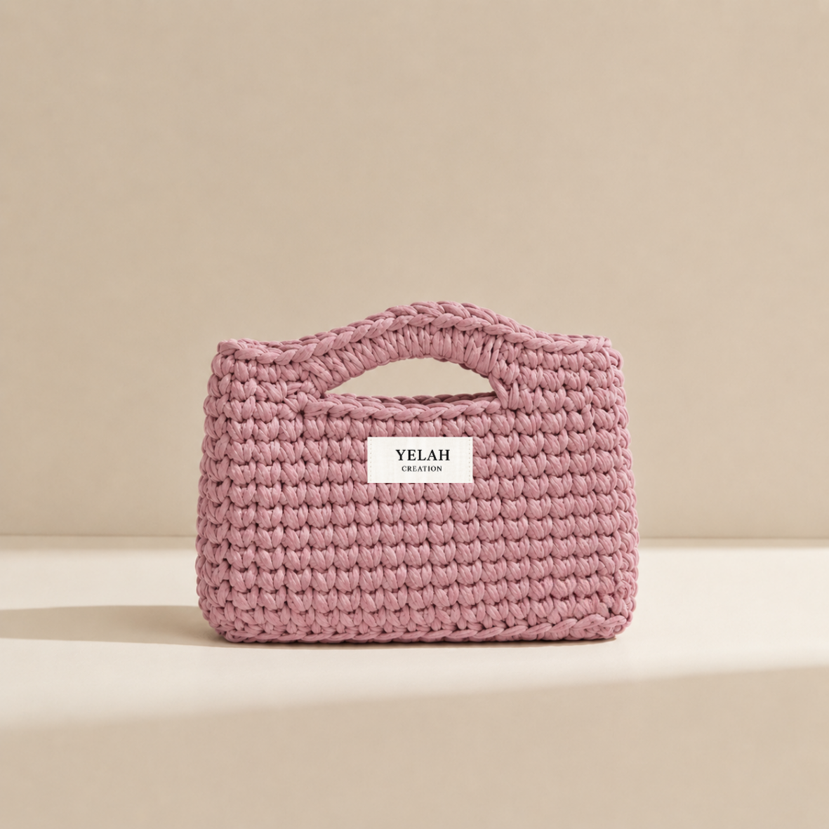 Sac Aura Essentielle Rose Bonbon - Sac crochet fait main Yelah Création