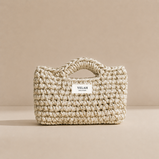 Sac Aura Sublime Blanc Neige - Sac crochet fait main Yelah Création