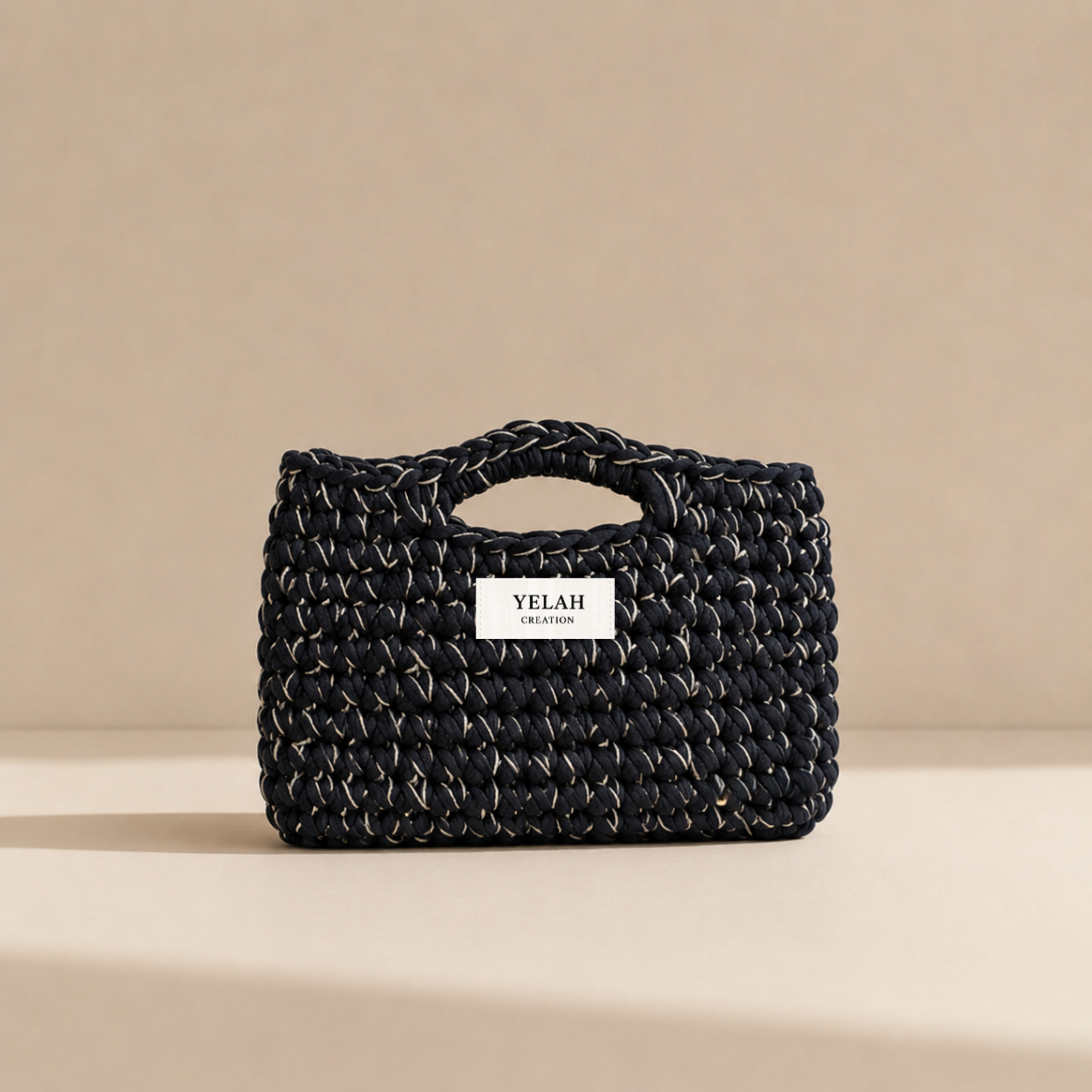Sac Aura Sublime Bleu Doré - Sac crochet fait main Yelah Création