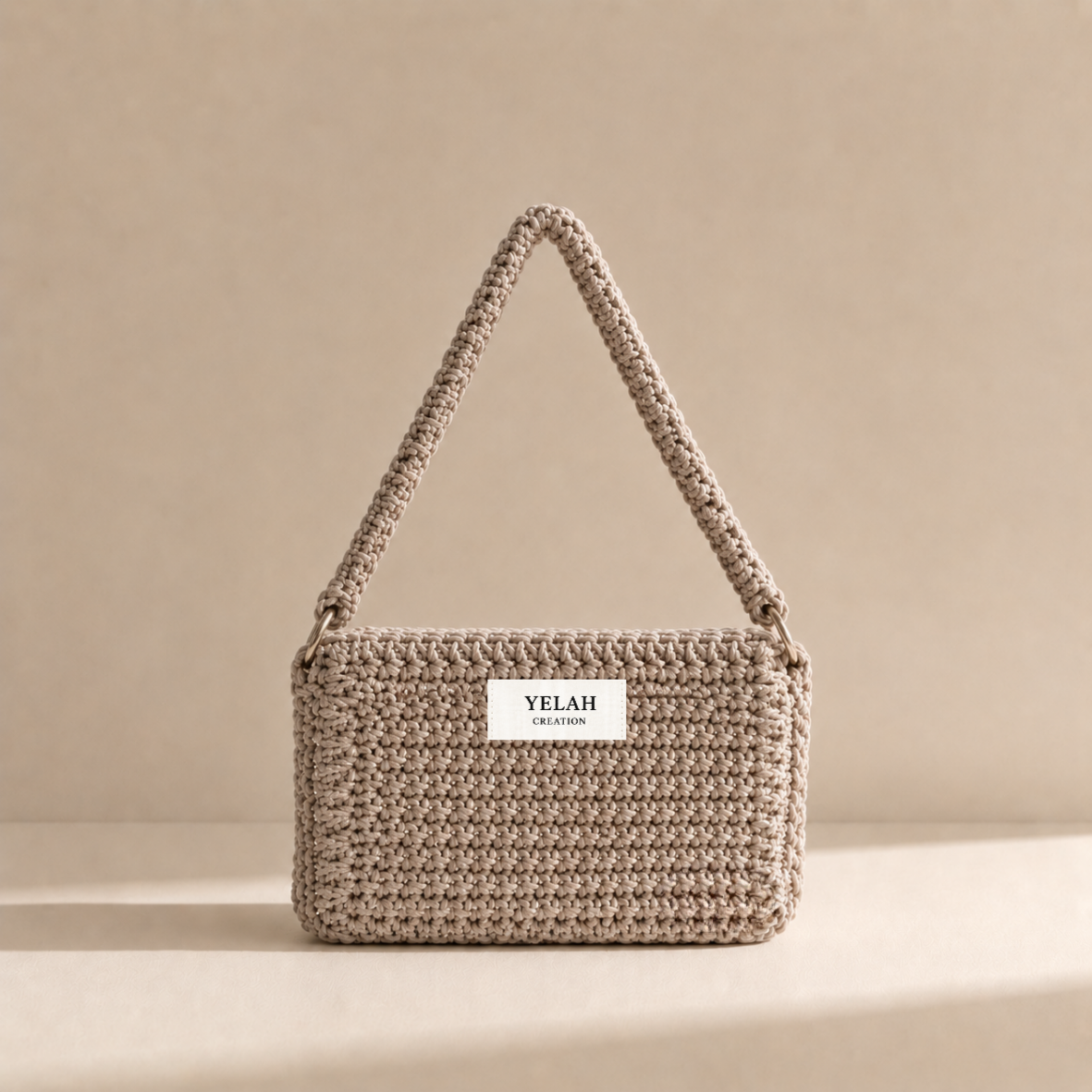 Sac Auréa Beige Sable - Sac crochet fait main Yelah Création