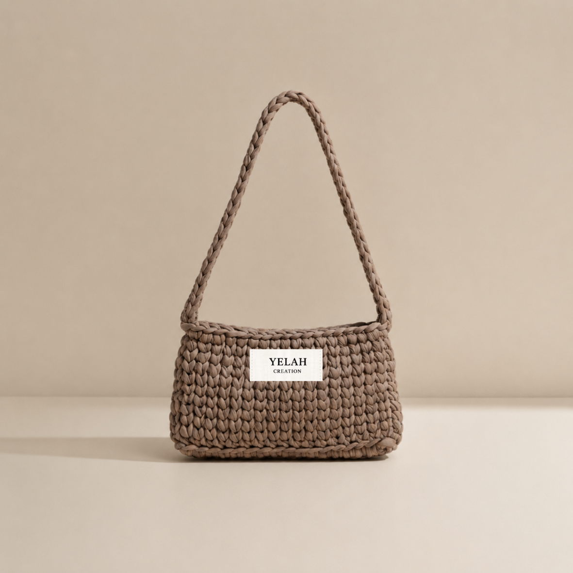 Sac Luna Marron Glacée - Sac crochet fait main Yelah Création