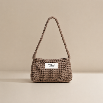 Sac Luna Marron Glacée - Sac crochet fait main Yelah Création