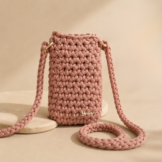 POCHETTE TÉLÉPHONE LÉANA - VIEUX ROSE