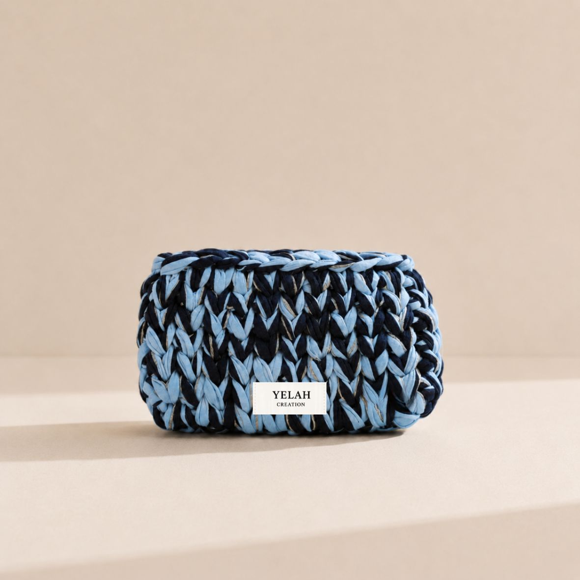 Portefeuille Sia Bleus - Accessoire crochet fait main Yelah Création