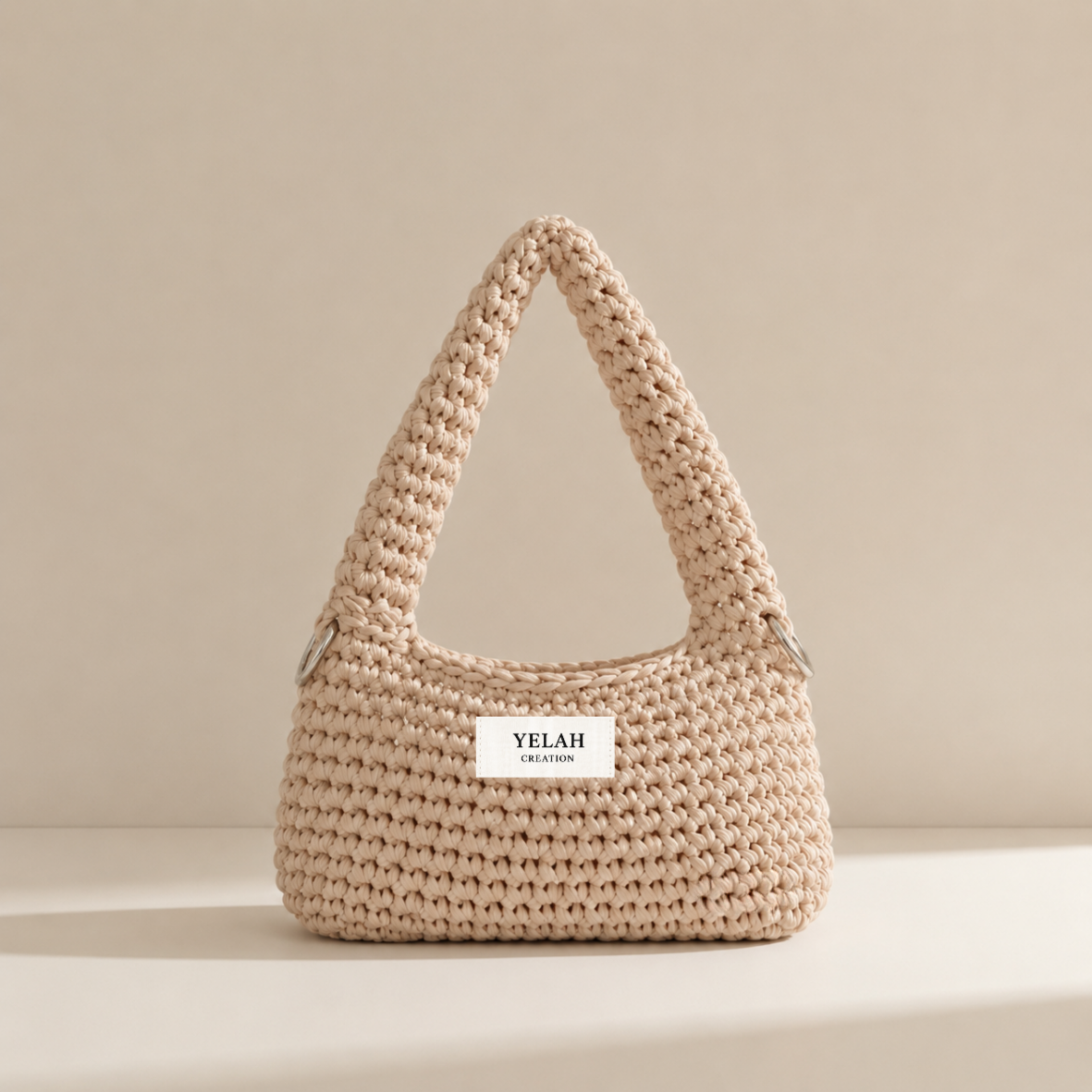 Sac Amalia Beige - Sac crochet fait main Yelah Création