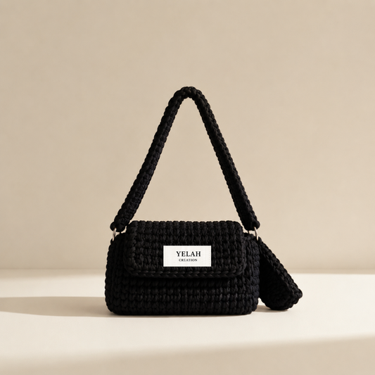 ac Zora Noir Pailleté - Sac crochet fait main Yelah Créatio